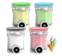 Récipient pour Ninja Swirl by CREAMi Machine à Glace NC700 Series, Lot de 4 Récipients et Couvercle pour Ninja NC701EU Accessoire Sans BPA et Lave-vaisselle