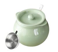 Récipient pour ramasser la graisse de bacon - 1 500 ml - Récipients en céramique pour huile | Flacon de bacon avec spatule passoire pour cuisine, four, vacances, week-end, petit-déjeuner, brunch