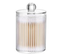 Récipient pour tampons en acrylique - Support en coton transparent 7 x 10,5 cm, organisateur de tampons de maquillage, pot de rangement pour cosmétiques | Organisateur Compact de vanité de salle de ba