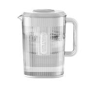 Récipient pour thé glacé, carafe avec couvercle - Carafe d'eau froide / chaude Conteneurs de jus avec poignée de 2 L - Couvercle de carafe à eau, compartiment de filtre intégré pour préparer des thés