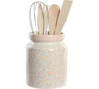 Récipient pour ustensiles de cuisine DKD Home Decor Rose Métal Blanc Dolomite Bois MDF 12 x 12 x 25 cm (5 pièces)