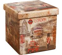 Récipient Refermable Pouf En Cuir Écologique London Multicolore