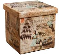 Récipient Refermable Pouf En Cuir Écologique Pisa Multicolore
