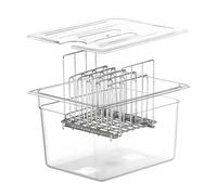 Récipient Sous Vide - 11L, Conteneur Cuisson Sous avec Séparateur de Séparateurs Amovibles en Acier Inoxydable - Pour Cuiseur Sous Vide, Récipient Transparent Multifonction (sans BPA)