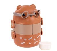 Récipient thermique pour déjeuner - Boîte de conservation alimentaire empilable - Double couche avec couvercle - Porte-aliments chauds anti-fuite - Boîte à déjeuner portable pour l'école, les voyages