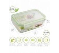 Recipiente Hermetico Cristal Rectangular 1850 ml. 23 x 16.5 x 8.5 (alt) cm.