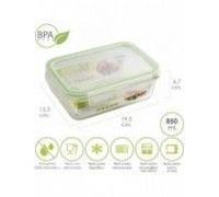 Recipiente Hermetico Cristal Rectangular 850 ml. 19.5x13.3x6.7 (alt) cm.