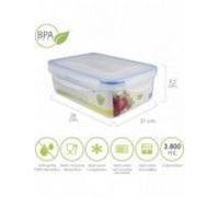 Recipiente Hermetico Plastico Rectangular 3.800 ml. 28x21x9.5 (Alt.) cm.