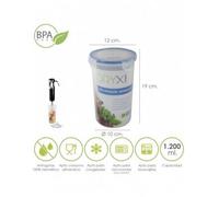 Recipiente Hermetico Plastico Redondo 1.200 ml. Ø 12 x 19 (Alt.) cm.