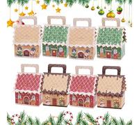 Récipients à biscuits de Noël - Coffret de friandises saisonnières de 8 pièces avec poignée, parfait pour les desserts, pâtisseries, bonbons, collations, cadeaux de fête, rassemblements, maison, burea