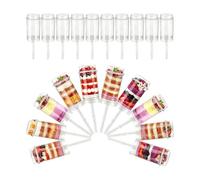 Récipients à cupcakes Push Pop-20 distributeurs de desserts transparents, 7,5x5cm 2,95x1,96 pouces et ensemble de 20 pièces, tubes poussoirs à gâteaux transparents | Formes pour la cuisine de fête de