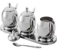 Récipients à épices - ZOOFOX - Set de 3 - Acier inoxydable - 300 ml - Plateau inclus