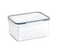 Récipients à Fruits pour Réfrigérateur, Boîte de Panier de Rangement D'égouttage, Récipients de Stockage de Fruits et Légumes Transparents avec Couvercle et Passoire Amovible pour(3300ML)