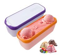 Récipients À Glace 1,5L - Lot De 2 Bac À Glace Maison, Boîtes De Conservation Pour Glace, Boîtes De Congélation Avec Couvercle, Récipients Empilables Et Réutilisables Pour Glace, Glace Aux Fruits