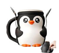 Récipients à pinte de crème glacée - Tasse à crème glacée de 473,6 g avec tiroir secret et fente pour cuillère | Motif pingouin mignon, parfait pour la maison, la chambre, le salon, une soirée cinéma