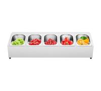 Récipients alimentaires à 5 compartiments, avec 5 couvercles assortis, en acier inoxydable 201, récipients alimentaires, capacité de 1 litre chacun, adaptés aux restaurants, restaurants à plats chauds