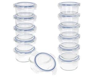 Récipients Alimentaires hermétiques, Verre, 13 x 7 cm (420 ML) - Lot de 12