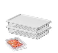 Récipients alimentaires transparents pour réfrigérateur avec couvercles réutilisables, portables et empilables pour cuisine, bureau, armoire Chaies