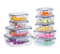 Récipients alimentaires verre avec couvercle joint 9 pcs boîtes conservation