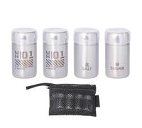 Récipients d'assaisonnement de voyage, distributeur de poudre en acier inoxydable - avec sac en pour camping, voyage, salière et poivre, pour barbecue, pique-nique, randonnée, boîte à déjeuner