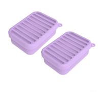 Récipients de stockage efficaces en silicone, 2 boîtes rectangulaires avec couvercles pour la préparation des repas (violet)