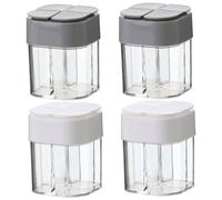 Récipients d'épices de voyage, 4pcs 4pcs 4 en 1 Récipients d'épices transparentes avec compartiment, assaisonnement clair en plastique à poussière avec couvercle pour cuisiner du camping-car, kit de
