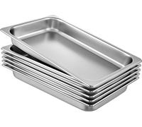 Récipients en acier inoxydable Lot de 6 - Récipients pour repas Récipients pour repas - Assiette antiadhésive - 537 x 330 x 65 mm Récipients de maintien au chaud pour repas - Tartes - Soufflés - Poêle