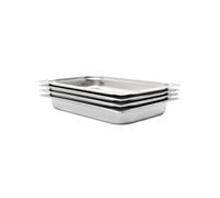 vidaXL Récipients Gastronorm GN 1 1 65 mm 4 pcs Acier inoxydable