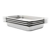 vidaXL Récipients Gastronorm GN 1 1 65 mm 4 pcs Acier inoxydable