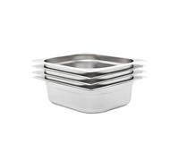 vidaXL 4x Récipients Gastronorm GN 1/2 100 mm Plateau à Aliments Plateau de Cuisson Plateau de Service Plateau Empilable Restaurant Maison Hôtel Inox