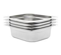 vidaXL Récipients Gastronorm GN 1/2 4 pièces 100 mm Acier inoxydable Empilable