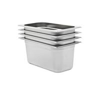 vidaXL Récipients Gastronorm GN 1/3 – Inox 150 mm, empilables, plateau de service – 4x