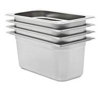 vidaXL Récipients Gastronorm GN 1/3 – Inox 150 mm, empilables, plateau de service – 4x