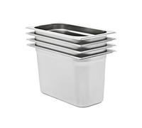 Vidaxl Récipients Gastronorm 4 Pcs Gn 1/3 200 Mm Acier Inoxydable