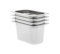 vidaXL Récipients Gastronorm GN 1/4 150 mm – 4 pièces Acier inoxydable