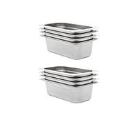 Récipients Gastronorm 8 pcs GN 1/3 100 mm Acier inoxydable