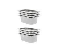 vidaXL Récipients Gastronorm GN 1/4 8 pièces 100 mm Acier inoxydable Argent