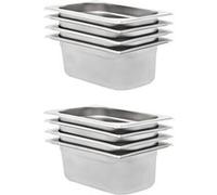 vidaXL Récipients Gastronorm GN 1/4 8 pièces 100 mm Acier inoxydable Argent