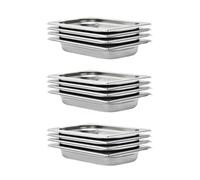 Vidaxl Récipients Gastronorm 12 Pcs Gn 1/4 40 Mm Acier Inoxydable