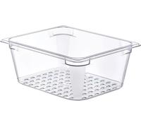 Récipients GN 1/2 ARAVEN, Polycarbonate, Profondeur : 130 mm, Contenu : 7,8 L, perforé