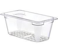 Récipients GN 1/3 ARAVEN, Polycarbonate, Profondeur : 130 mm, Contenu : 4,6 L, perforé