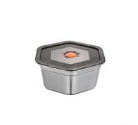 Récipients hexagonaux en acier inoxydable conçus pour une fermeture hermétique et une gestion efficace de l'espace de cuisine (2000 ml)