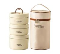 Récipients isothermes en acier inoxydable PP 3 pièces 11,5 × 11,5 × 6,5 cm durable et étanche | Vaisselle en acier inoxydable avec rétention de la chaleur, utilisation scolaire, voyage, repas au