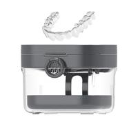 Récipients pour prothèses dentaires, tasse de bain trempée, miroir inclus, couvercle de protection des dents, 9,1 x 7,1 x 9,5 cm, idéal pour adolescentes, adolescents, garçons, personnes
