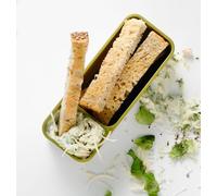Récipients pour snacks - Fuel - Avec couverts | Compartiments pour divers snacks et collations | 10x6x3 pouces | Noir et gris | TRENDYFLAIR