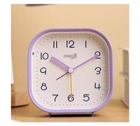 Récit d'alarme de 4 pouces réveilur carré avec chiffres arabes, non toqué silencieux, rétro-éclairage, batterie, opération simple pour la chambre / bureau / réveil numérique des enfants (couleur: