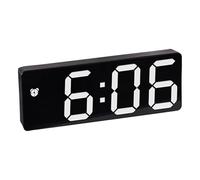 Récit d'alarme du miroir, horloge d'affichage LED, calendrier de bureau moderne, alarme de grand nombre, fonction du mode du-al avec sur-face réflexive, 16x6x2cm, pour la maison, chambres, salon