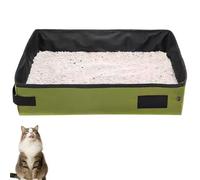 Recitem Bac à litière pliable portable pour chat, camping, voiture, étanche, facile à nettoyer, compact, 2 tailles, bac à litière portable (A)