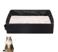 Recitem Bac à litière pliable portable pour chat - Pour voyage, camping, voiture - Imperméable - Facile à nettoyer - Compact - 2 tailles - Bac à litière portable (B)