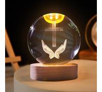 Recitem Boule de cristal sacrée, rechargeable, ornement 3D, boule de cristal K9, gravure intérieure, décoration intérieure (mains ouvertes)